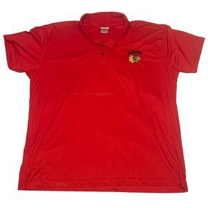 NHL Official Licensed Chicago Blackhawks Logo Short Sleeve Polo Shirt Mens 2XL